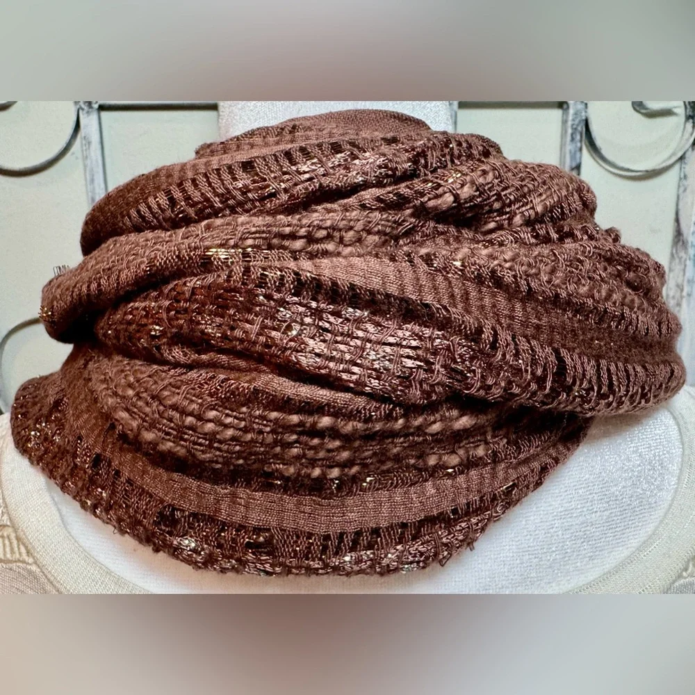 Charming Charlie Brown Iridescent Infinity Scarf #1112